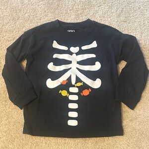 Carter's LS Skelton Halloween shirt size 3T